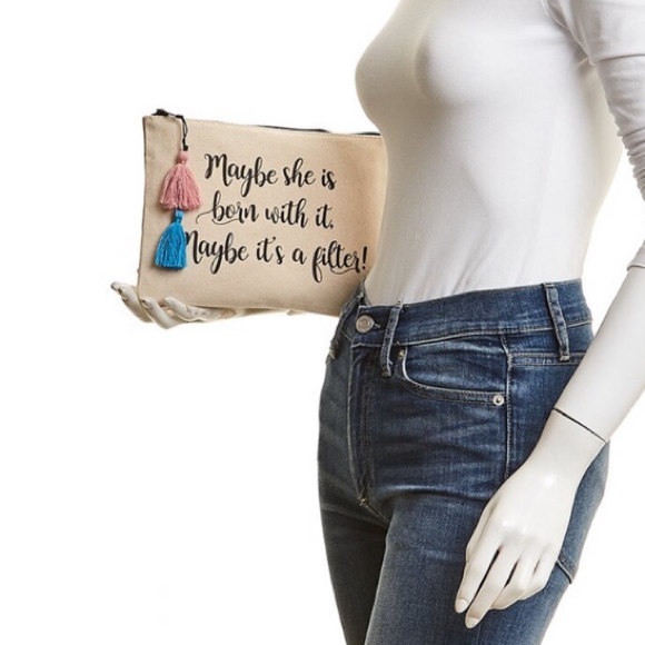 🆕 ✨FALLON & ROYCE Canvas Tassel Pouch Bag - Picture 2 of 4